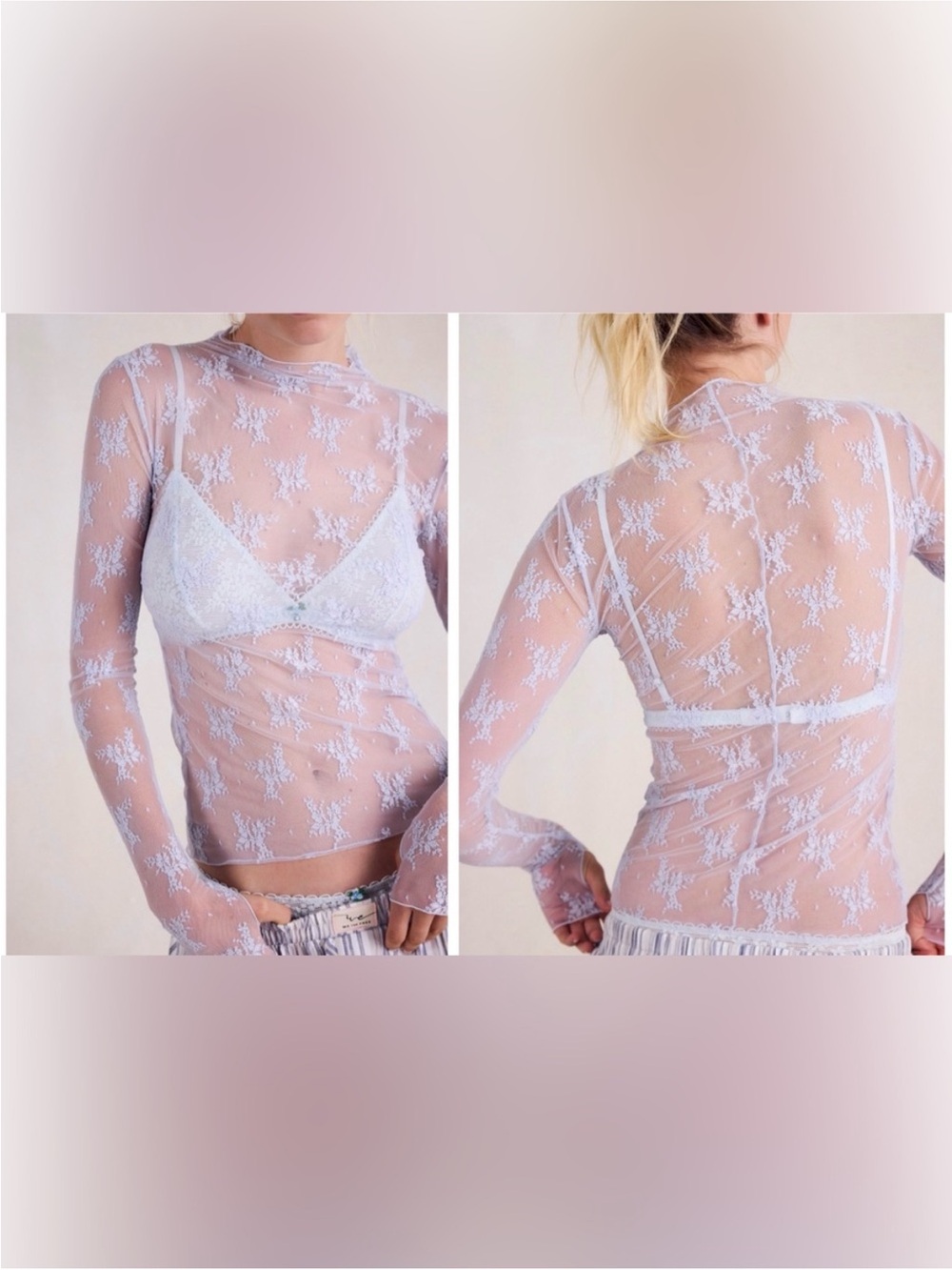 NWT Free People Intimately Lady Lux Layering Top- neon periwinkle purple - Small